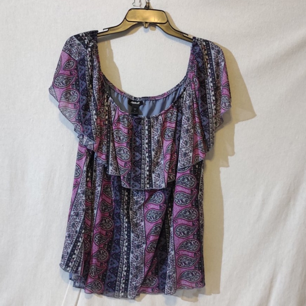 Joe Boxer 3X Magenta Multi Plus Size Blouse